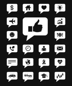 Speech bubbles icons set. Vector illustrations. Stock Illustration