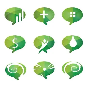 Speech bubbles icons, vector set of communication signs Stock Illustration