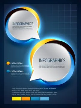 Speech bubbles in infographic style Stock Illustration