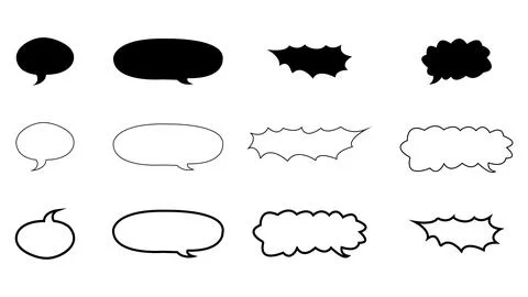 Speech Bubbles Isolated on White Background Stock Illustration