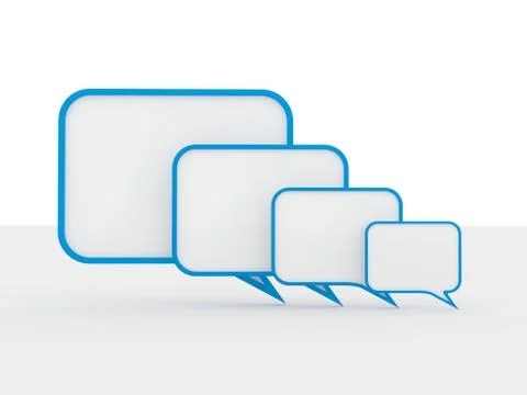 Speech bubbles isolated on white Illustrazione stock