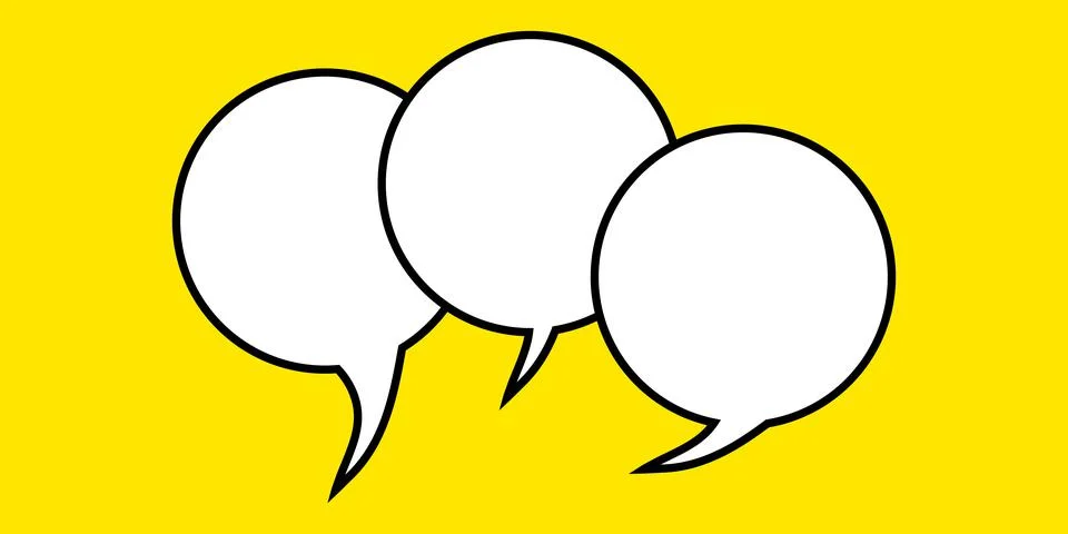 Speech bubbles isolated on a yellow background. Abstract vector illustration. Stock Illustration