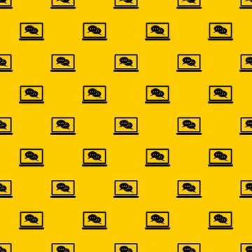 Speech bubbles on laptop screen pattern vector Stock Illustration