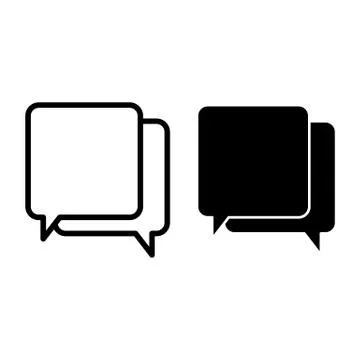 Speech bubbles line and glyph icon. Message vector illustration isolated on Stock Illustration