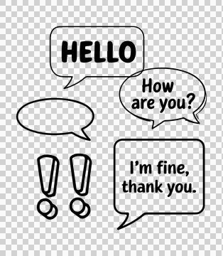 Speech bubbles line art on white background 스톡 일러스트