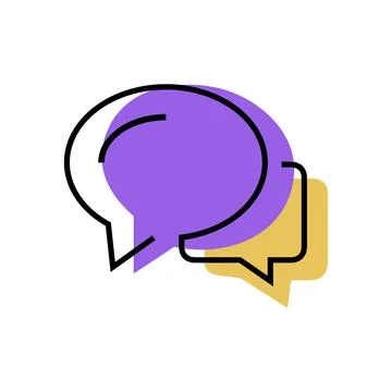 Speech bubbles line coloured vector icon Stock Illustration