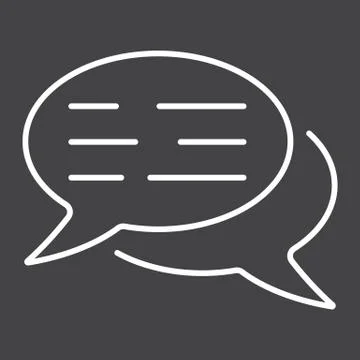 Speech bubbles line icon, seo and development Stock Illustration