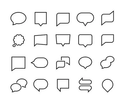 Speech bubbles line icons. Web chat forms, mobile application talk symbol Illustrazione stock