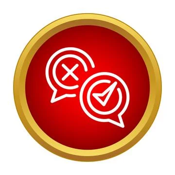 Speech bubbles marking positive and negative choices Stock Illustration
