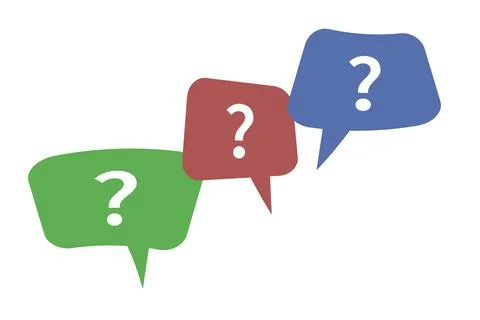Speech bubbles, message boxes with question marks icon Stock Illustration