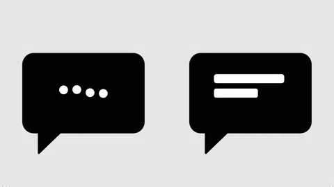 Speech bubbles, message clouds with circle loading bar animation, Alpha Channel Stock Footage 143112717