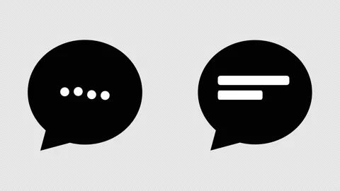 Speech bubbles, message clouds with circle loading bar animation, Alpha Channel Видео 143113097
