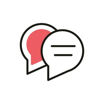 Speech bubbles message social media icon line and fill Stock Illustration