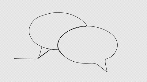 Speech bubbles one line drawing animation. Video clip with alpha channel. Stock Footage 257956851
