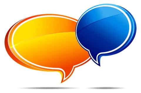 Speech bubbles Orange and Blue Illustrazione stock