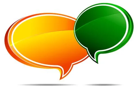 Speech bubbles Orange and Green Stock Illustration