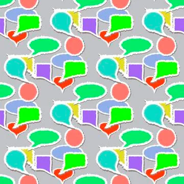 Speech Bubbles Pattern. Stickers Background 스톡 일러스트