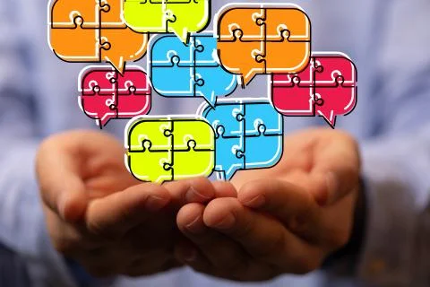 Speech bubbles. People Chatting. Vector illustration of a communication conce Stock Photos