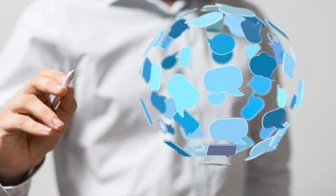 Speech bubbles. People Chatting. Vector illustration of a communication conce Stock Photos