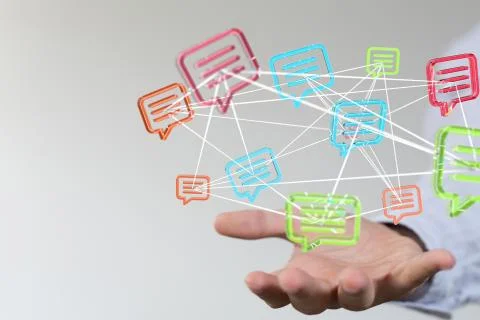 Speech bubbles. People Chatting. Vector illustration of a communication conce Stock Photos