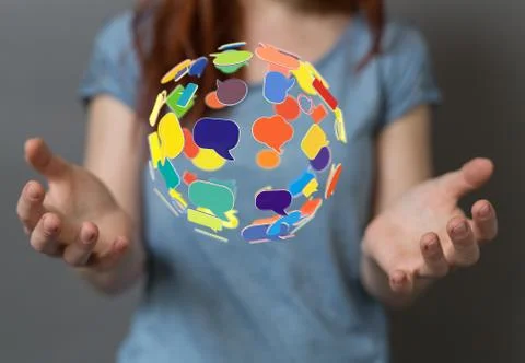 Speech bubbles. People Chatting. Vector illustration of a communication conce Stock Photos