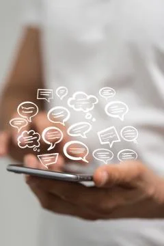 Speech bubbles. People Chatting. Vector illustration of a communication conce Stock Photos
