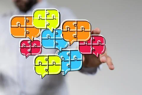 Speech bubbles. People Chatting. Vector illustration of a communication conce Stock Photos