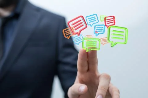 Speech bubbles. People Chatting. Vector illustration of a communication conce Stock Photos