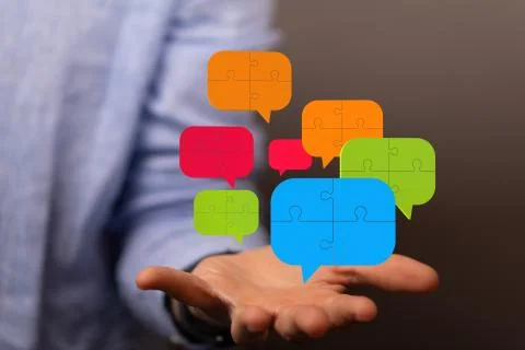 Speech bubbles. People Chatting. Vector illustration of a communication conce Stock Photos
