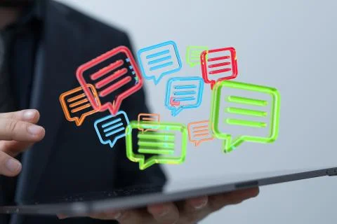 Speech bubbles. People Chatting. Vector illustration of a communication conce Stock Photos