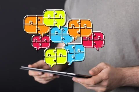 Speech bubbles. People Chatting. Vector illustration of a communication conce Stock Photos