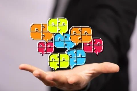 Speech bubbles. People Chatting. Vector illustration of a communication conce Stock Photos