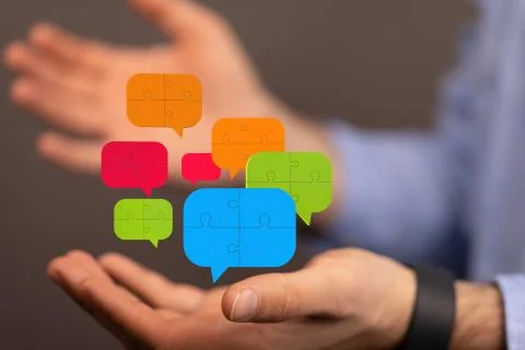 Speech bubbles. People Chatting. Vector illustration of a communication conce Stock Photos