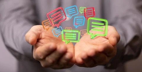 Speech bubbles. People Chatting. Vector illustration of a communication conce Stock Photos