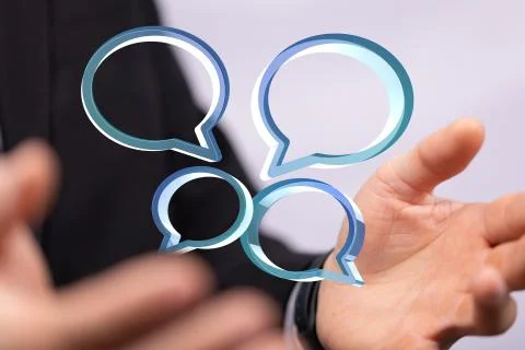 Speech bubbles. People Chatting. Vector illustration of a communication conce Stock Photos