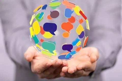 Speech bubbles. People Chatting. Vector illustration of a communication conce Stock Photos