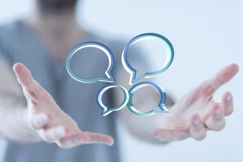 Speech bubbles. People Chatting. Vector illustration of a communication conce Stock Photos