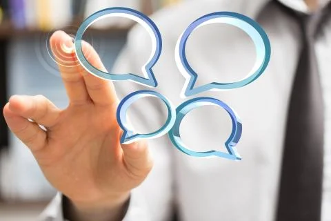 Speech bubbles. People Chatting. Vector illustration of a communication conce Stock Photos