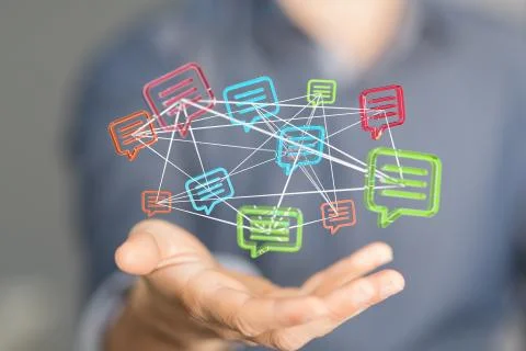 Speech bubbles. People Chatting. Vector illustration of a communication conce Stock Photos