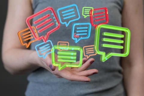 Speech bubbles. People Chatting. Vector illustration of a communication conce Stock Photos