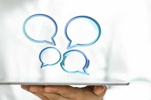 Speech bubbles. People Chatting. Vector illustration of a communication conce Stock Photos