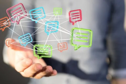 Speech bubbles. People Chatting. Vector illustration of a communication conce Stock Photos