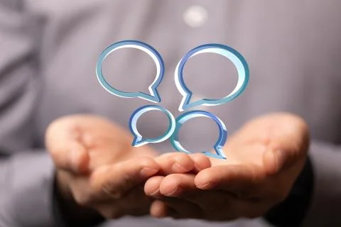 Speech bubbles. People Chatting. Vector illustration of a communication conce Stock Photos