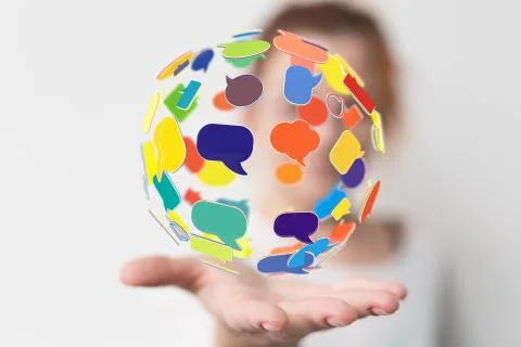 Speech bubbles. People Chatting. Vector illustration of a communication conce Stock Photos