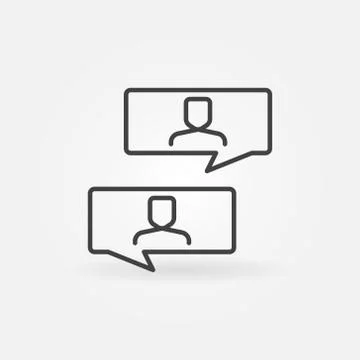 Speech Bubbles with People linear vector concept icon Stock Illustration