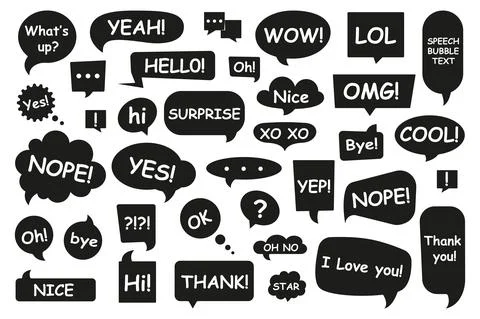 Speech bubbles with phrases Stock Illustration