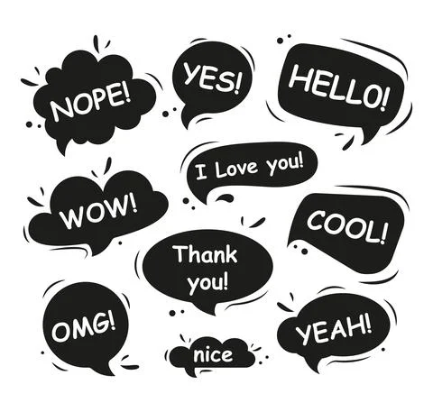 Speech bubbles with phrases Stock Illustration