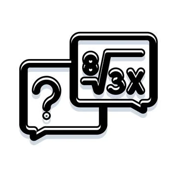 Speech bubbles presenting math problem solving concept Illustrazione stock