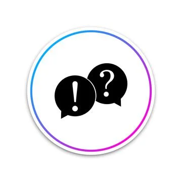 Speech bubbles with Question and Exclamation marks icon isolated on white 스톡 일러스트