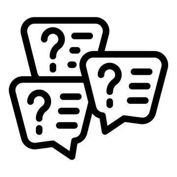 Speech bubbles with question marks representing questions being asked Stock Illustration